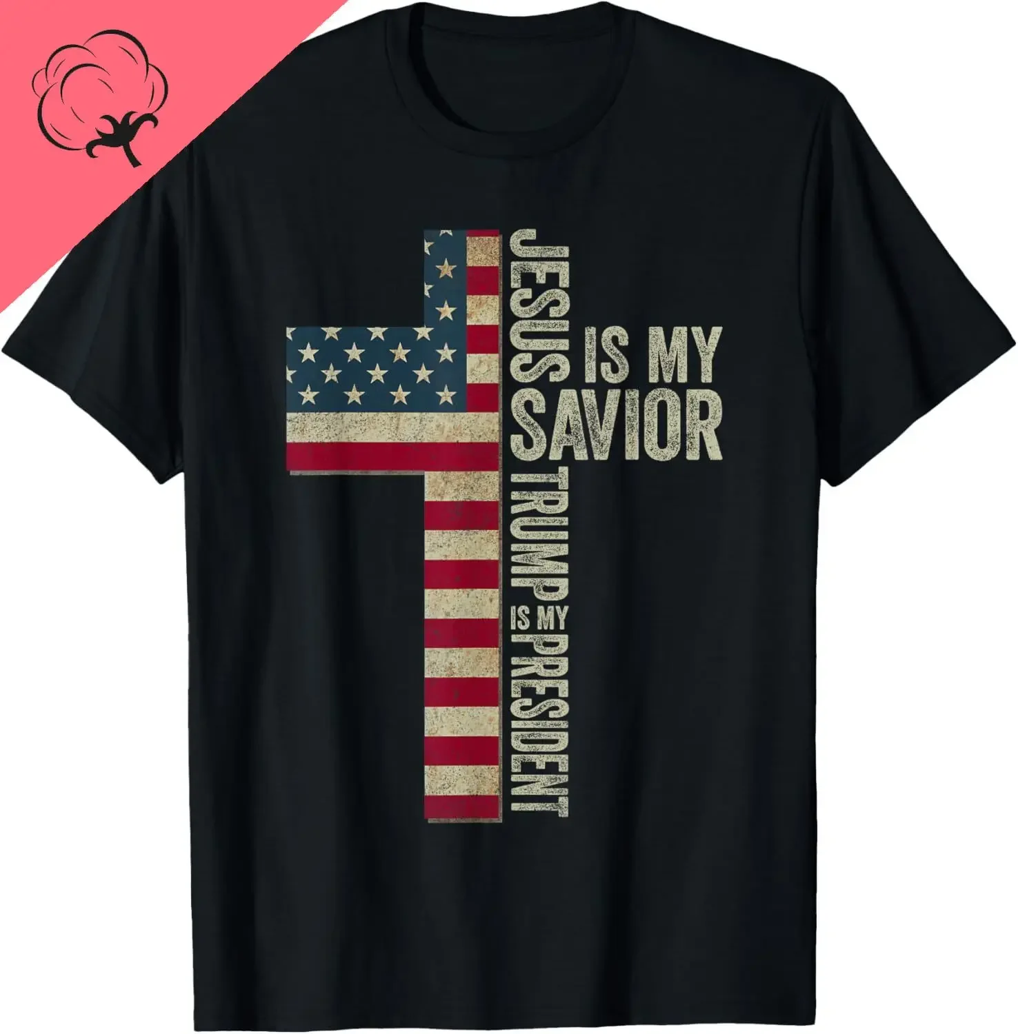 Jesus Is My Savior Trump Is My President Trump 2024 Election T-Shirt Unisex Summer Streetwear Tops Cotton Mens T Shirt Camiseta