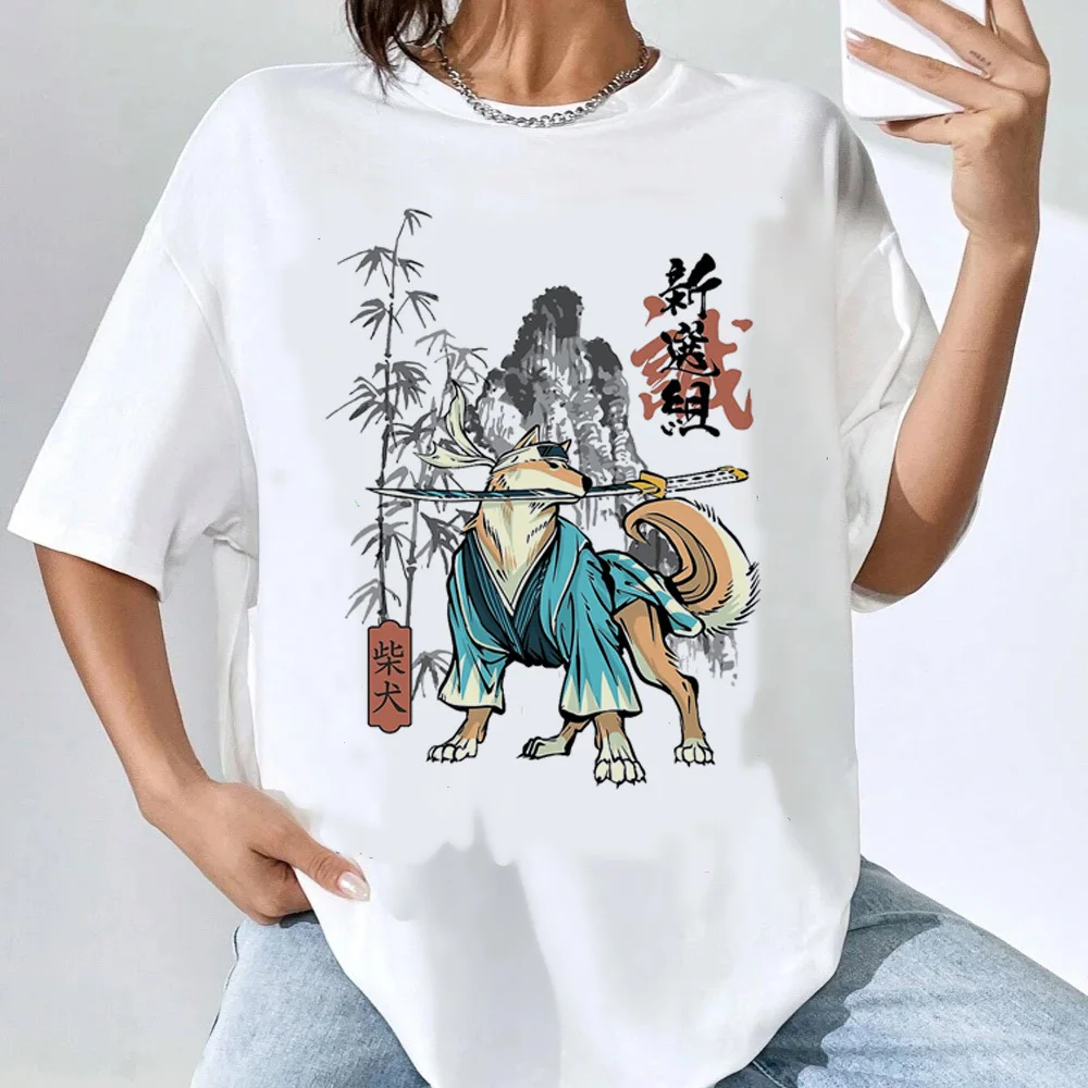 Shiba Inu top tees women harajuku  aesthetic Graphic Pop Culture women Digital shirt Trendy Grunge women Comfortable