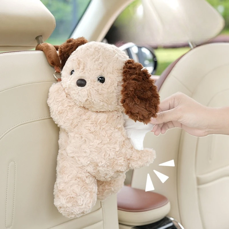 

Plush Tissue Box Holder for Car Hanging or Dashboard Use Soft Style Organizer for Vehicle Interior Home Organizer for Bathroom