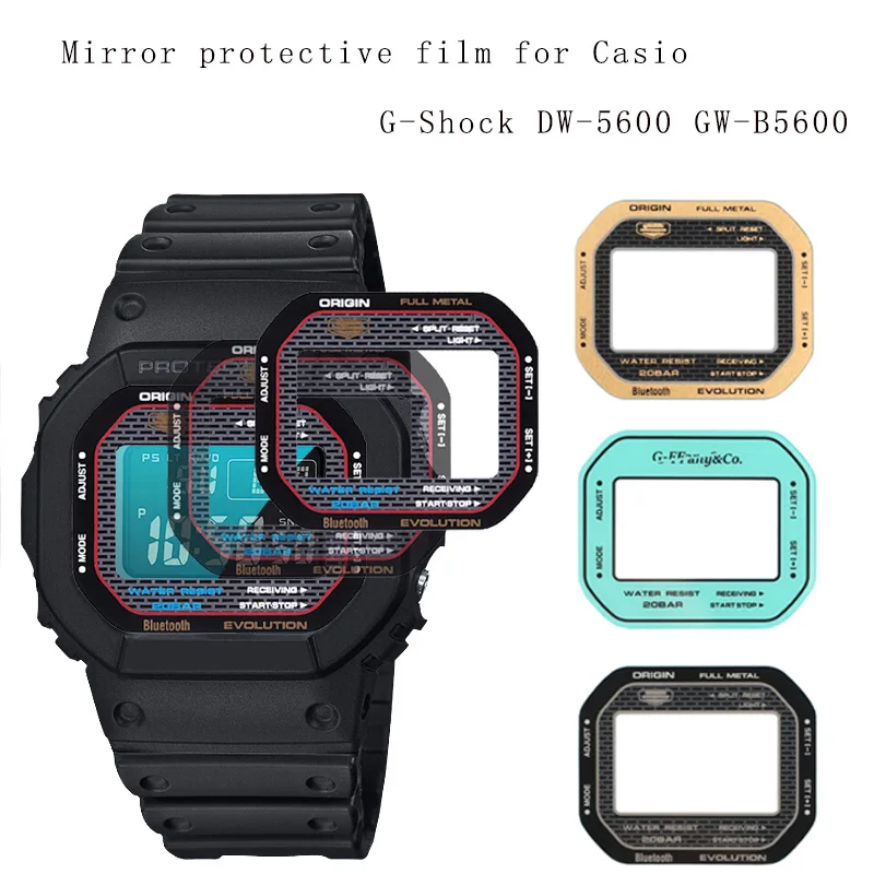 Mirror protective film for Casio G-Shock DW-5600 GW-B5600 modified tempered film lens protective film men's watch accessories