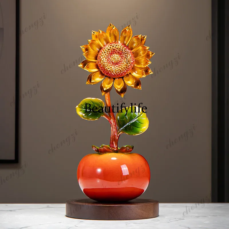 A73 sunflower ornament office brass ornament good meaning graduation season