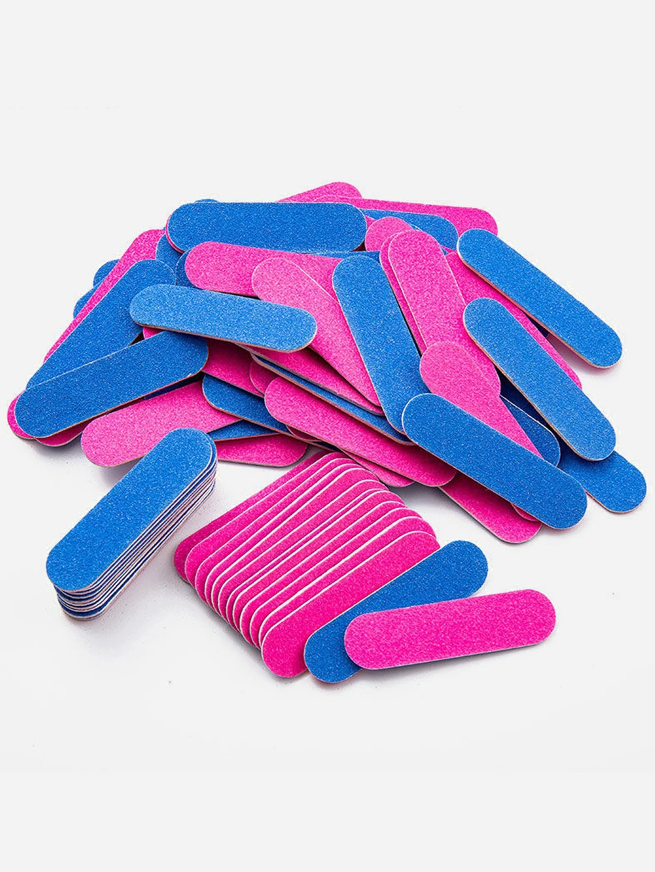 15 tot 200 stuks mini-nagelvijlen dubbelzijdig blauw en roos nagelvijlen voor nail art manicure pedicure polijsten en vormgeven