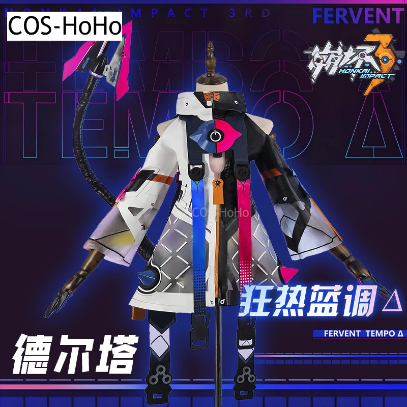 COS-HoHo Honkai Impact 3rd Delta Fervent Tempo Game Suit Elegant Uniform Cosplay Costume Halloween Party Role Play Outfit Women