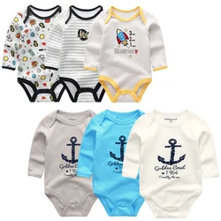 Kiddiezoom New Baby Boys Bodysuit Long Sleeve Cotton Baby Boy Girl Clothes Newborn body bebe infantil Clothing