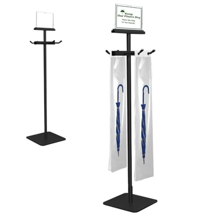 

Подставка для зонтов с 200 бесплатными одноразовыми большими пластиковыми пакетами для мокрых зонтов