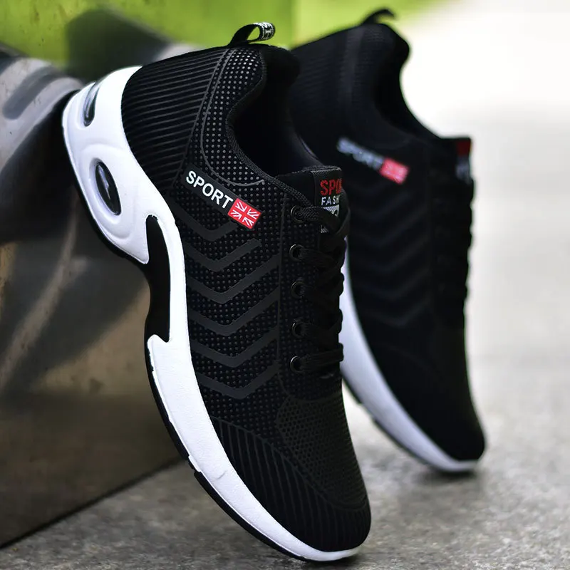 2025 new spring trend sports men's shoes Lace-up thick sole casual breathable fashion shoes Large size Wear skid resistance