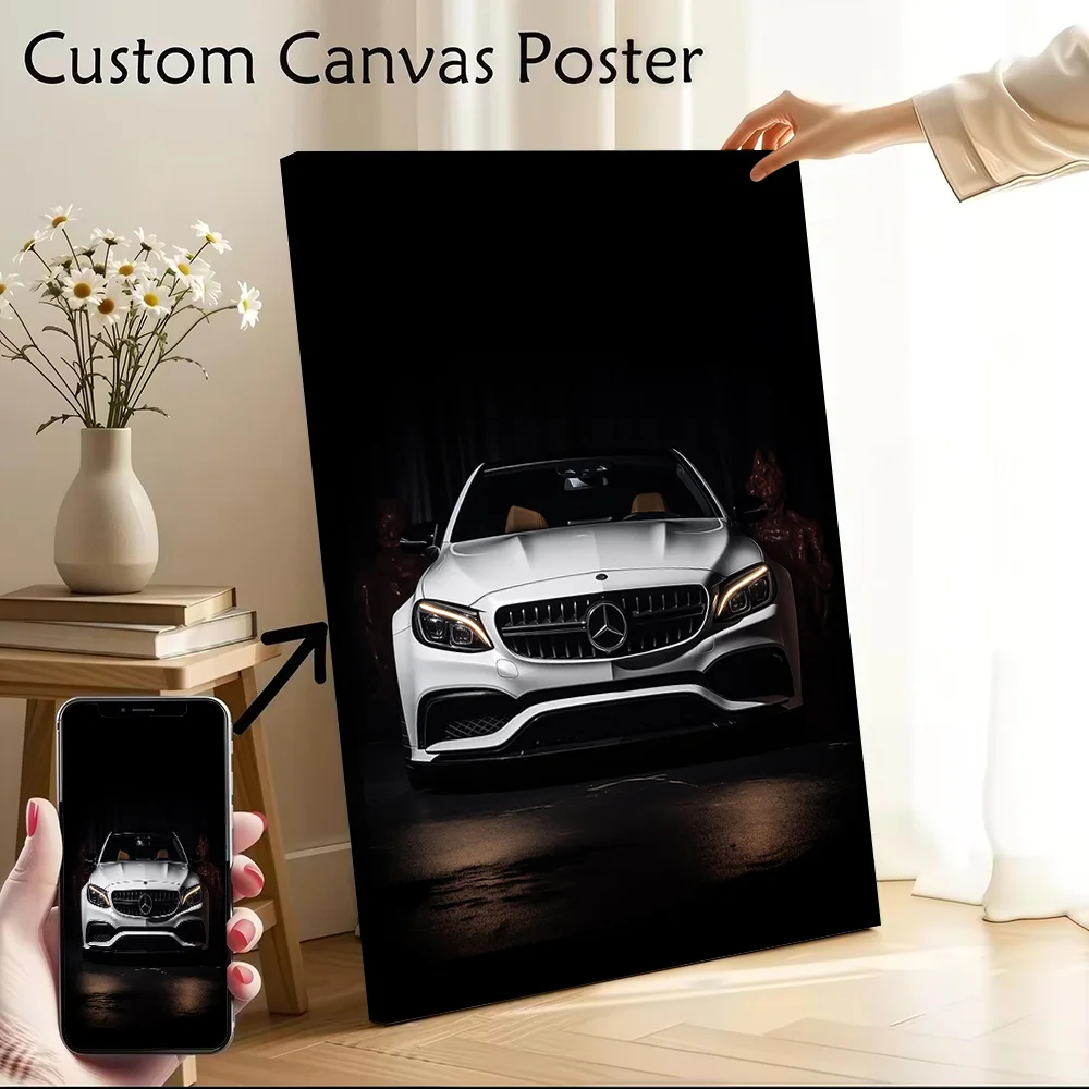 German Car in Dark Canvas Poster Customizable Printed Canvas Painting Wall Art for Fans Decoration Living Room Decor Wand Deko