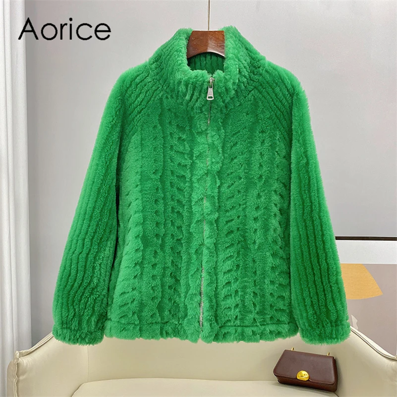 

Aorice Women Real Wool Fur Coat parka New Winter Warm Female Sheep Shearing Jackets Plus Size Overcoats CT179