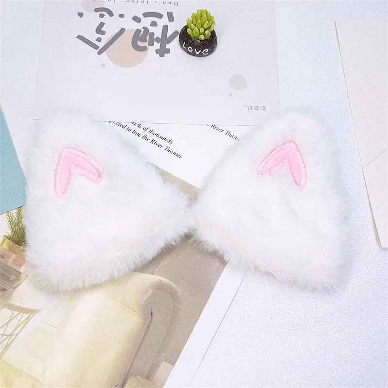 10Pcs/Lot Cartoon Plush Pink Love Rabbit Ear Corner Padded  Applique Crafts For DIY Headband Hair Clips Accessories Patches