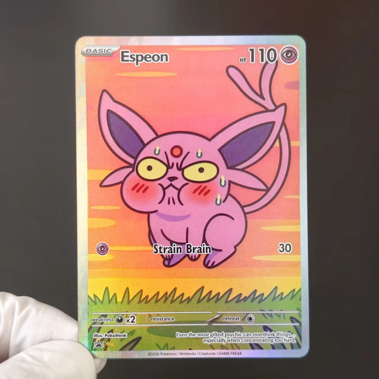 9PCS PKM Card Funny Expression Sylveon Umbreon Glaceon Flareon Jolteon Holo Foil Card DIY TCG Advanced Anime Collection Card