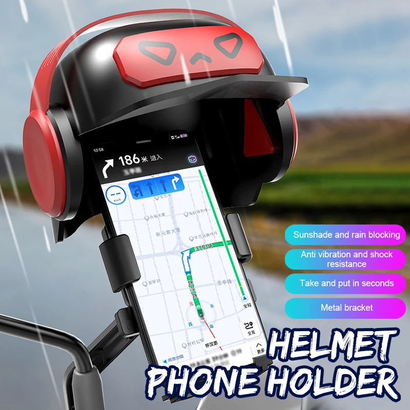 Helmet Rainproof Bicycle Motorcycle Phone Holder Shock Absorbing Visor Navigation Holder Suitable For Iphone Huawei