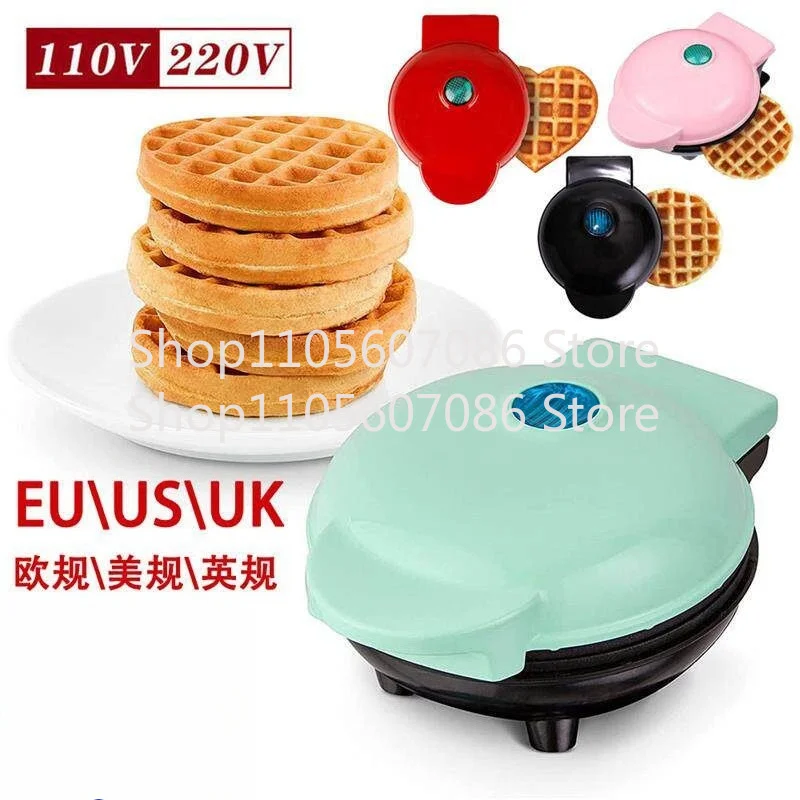 Mini Breakfast Machine Heart Shape Round Waffle Machine European Standard 220v US Standard 110v Round Cake Machine
