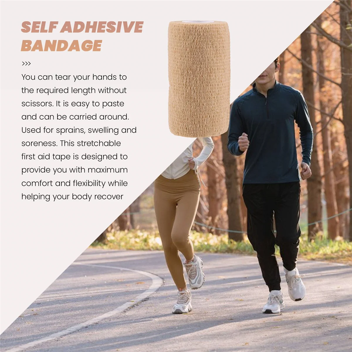 粘着性絆創膏、不織布ラップ、6パック、10x450cm