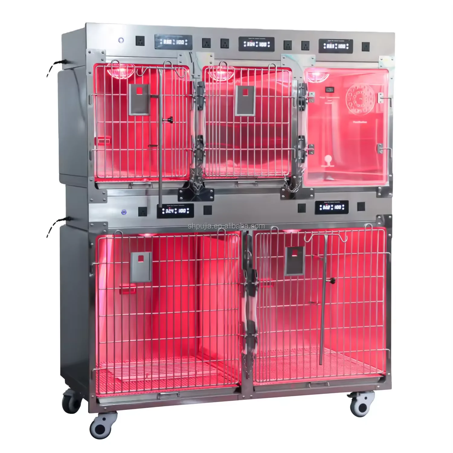 Veterinary Pet Hospital Clinic Stainless Steel 304 Veterinary Oxygen Cage