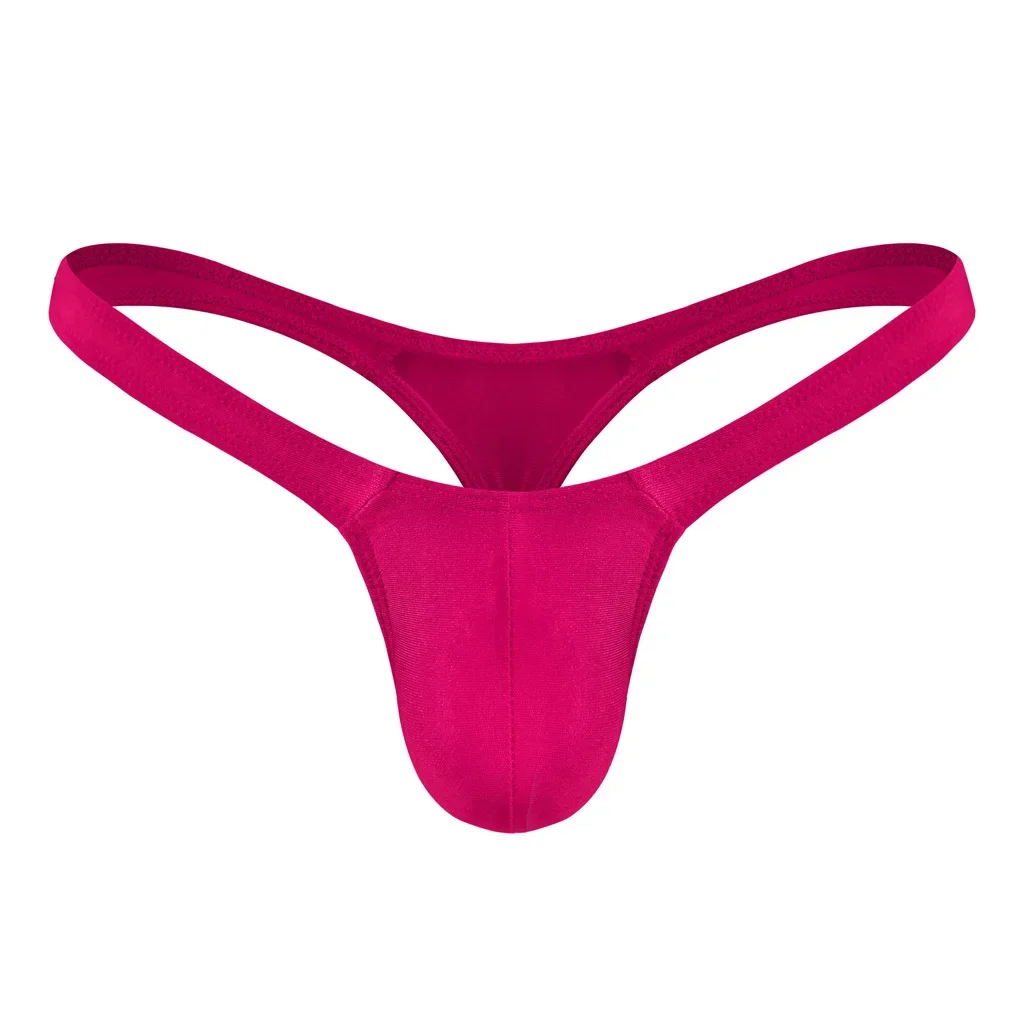 Men's Sexy T-back Thong Gays Low Rise U Convex Pouch G-string Homme Erotic Open Buttocks Underwear Elastic Solid Color Underpant