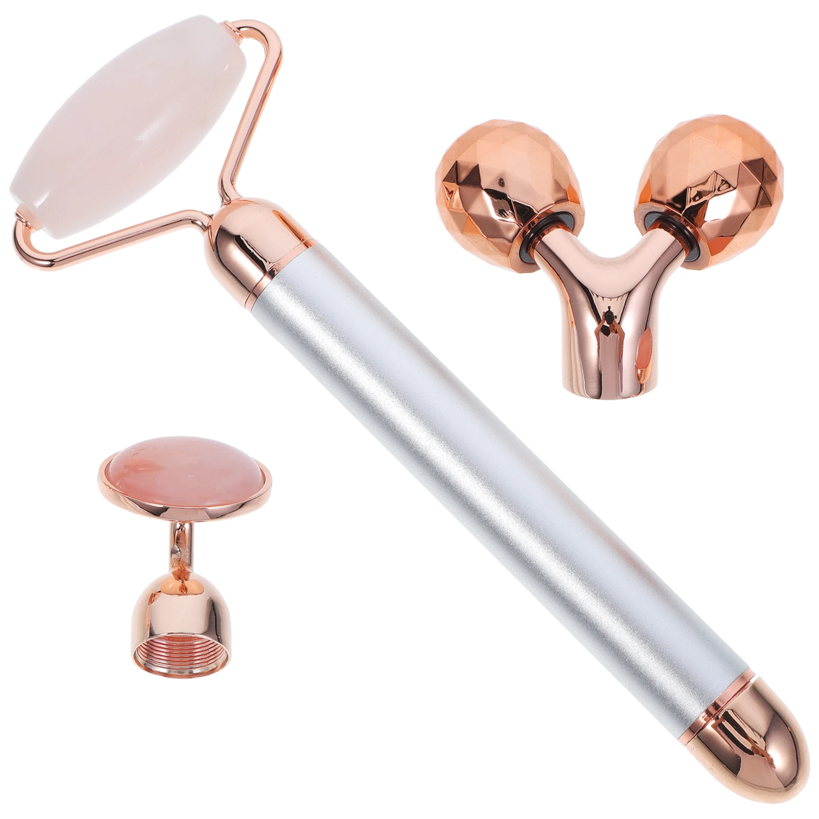 1セット3in1 ジェイドクリスタルローラー フェイシャルマッサージ用品 コラーゲン生成促進 健康的な輝き 筋肉
