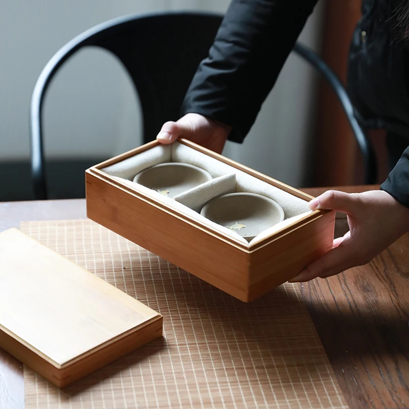 Small Bamboo Rectangular Art Play Jewelry Box, Tea Gift Box, Customized Makeup Storage Box, Jewelry Organizer