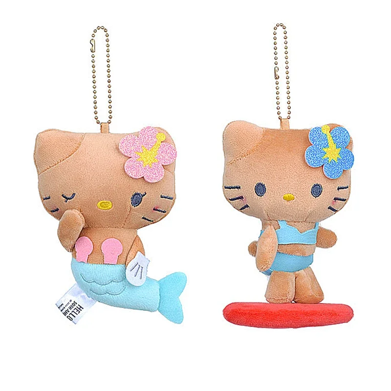 Kawaii Cute Plush Keychain Anime Kitty Cat Hawaii Soft Stuffed Plush Keyring Animal Toys Doll Backpack Pendant Birthday Gifts