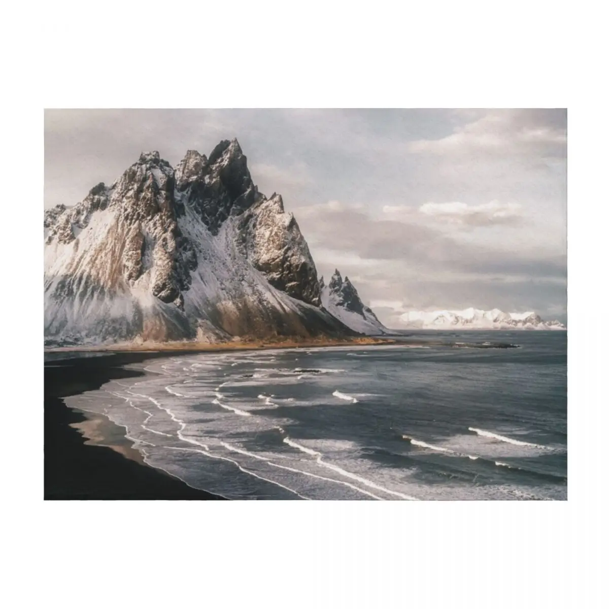 

Stokksnes Icelandic Mountain Beach Sunset - Landscape Photography Throw Blanket Large Decorative Throw Cute Blankets