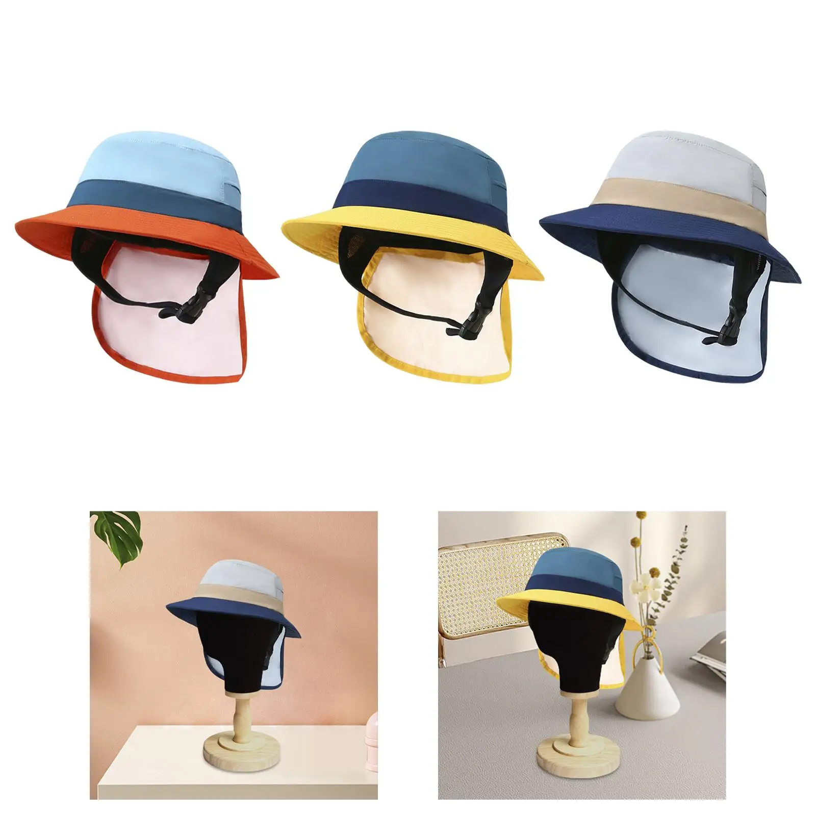 قبعة دلو لركوب الأمواج مع حماية لأشرطة الذقن لركوب الدراجات للرجال والنساء