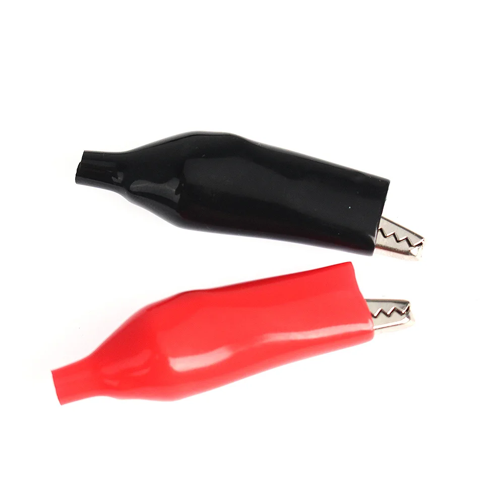 10PCS Mini Crocodile Type Clip Alligator Test Clips Kit 24*28mm 35*45mm Black Red Soft Plastic Coated for Electronic Projects