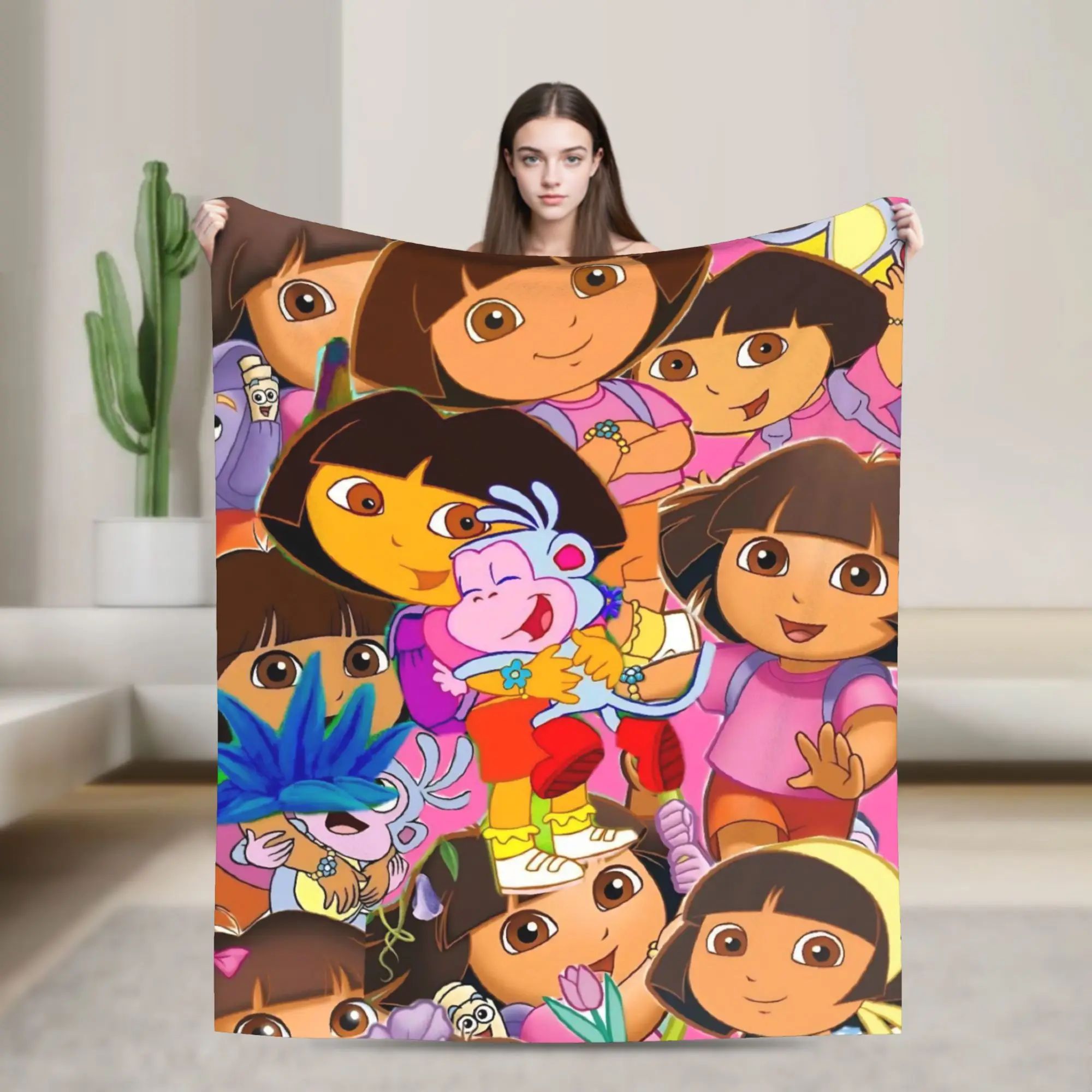 D-Doras The Explorers Blanket Multiple Sizes Soft Fuzzy Plush  Throw Blankets for Couch Sofa and Bed