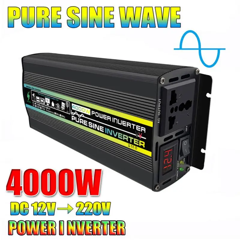 

Pure Sine Wave Inverters 3000W 4000W 6000W 8000W Universal Socket Car Inverter 12V To 220V Voltage Converters