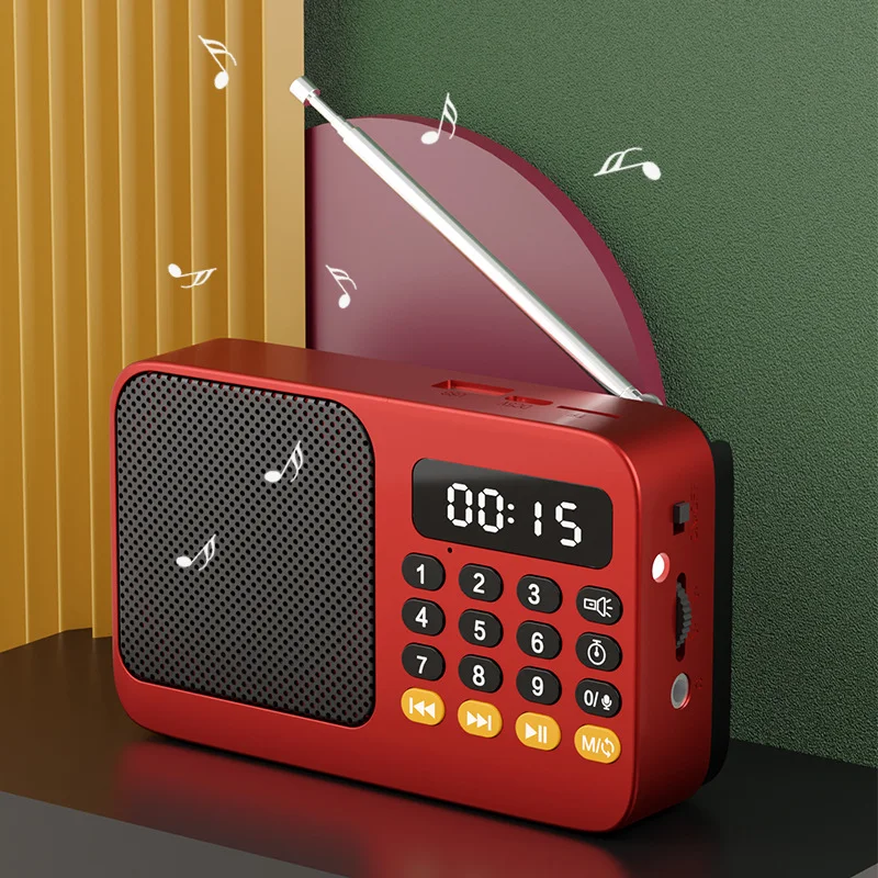 Portable Rechargeable Radio Player, Multi-function TF Card Radio & Bluetooth Speaker