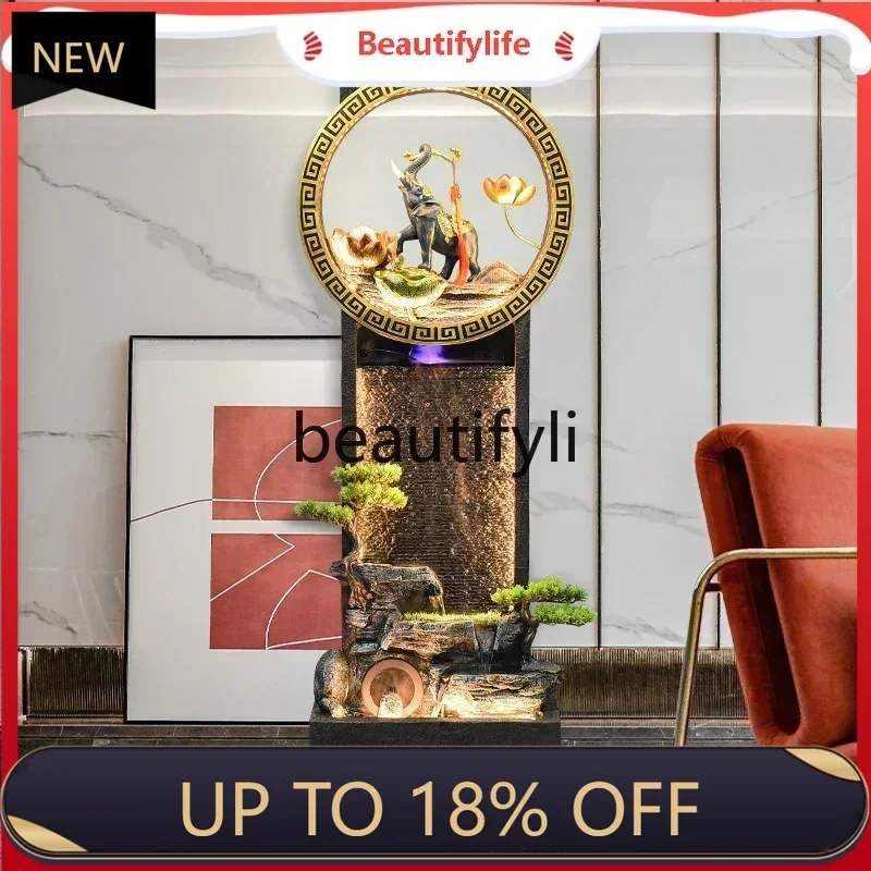 

P178 Elephant flowing water ornament circulating water living room entrance decoration falling rockery fountain water cu