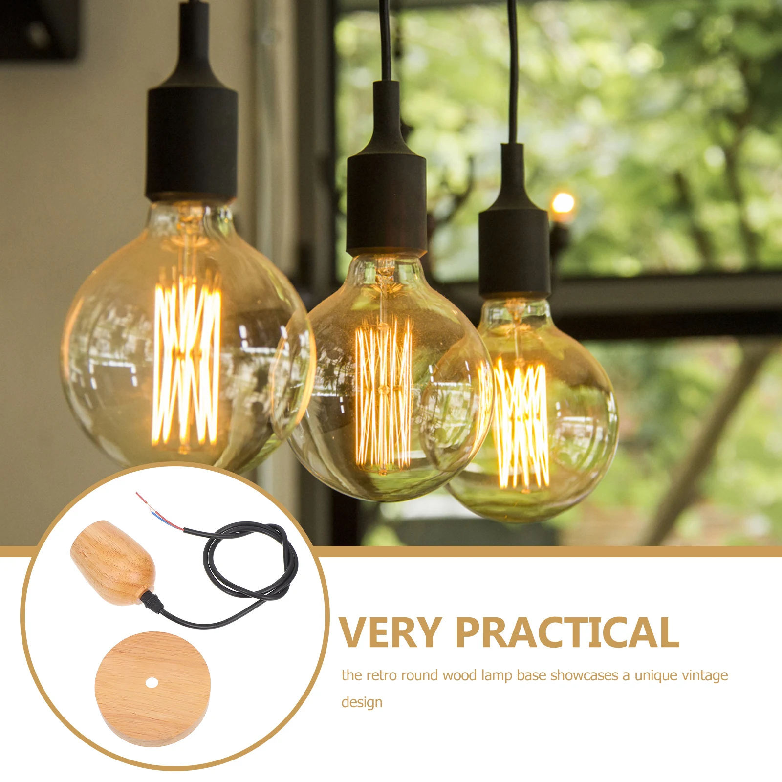 

Elegant Wood Pendant Lamp Base E27 Sockets Vintage Ceiling Lights Perfect For Farmhouse Dining Room And Living Room Decor