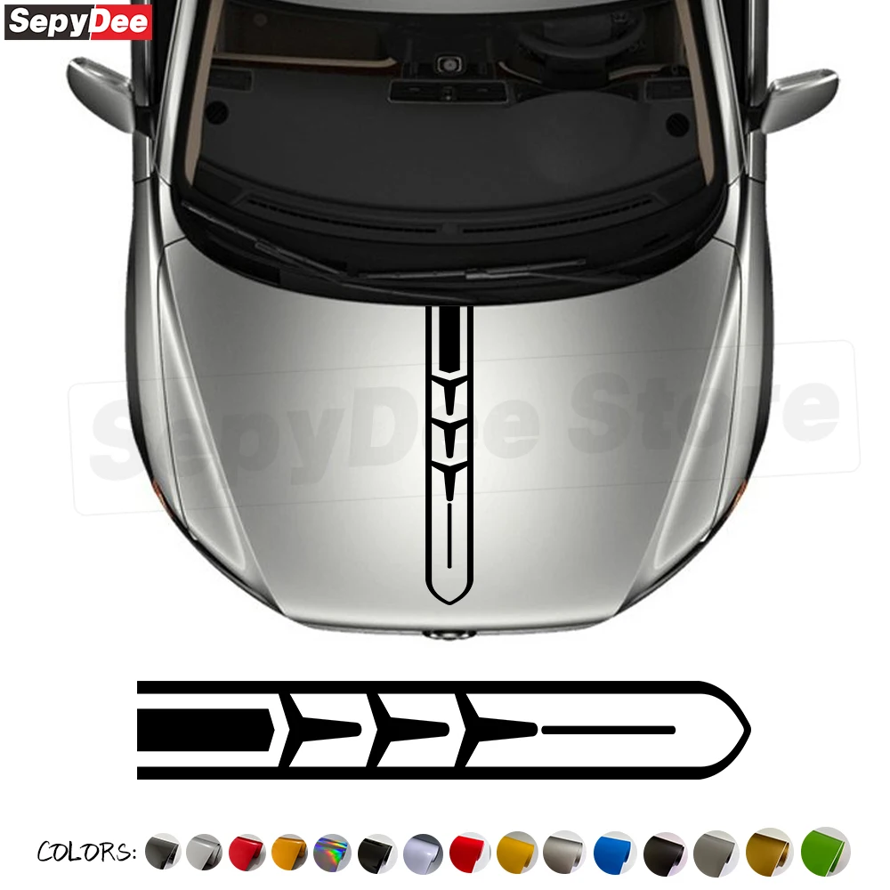 

1 шт. универсальные наклейки на капот автомобиля в полоску, графика, кузов автомобиля, крышка двигателя, декор, модифицированная виниловая пленка, наклейки