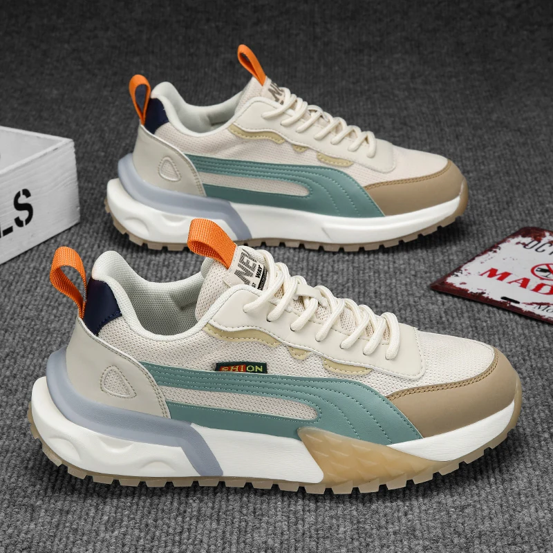 

Versatile Casual Sneakers 2025 New Summer Breathable Running Shoes Cross-Border Aggan Men's Shoes Trendy Old-School Style