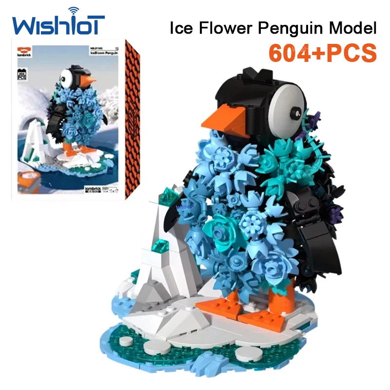 set-di-blocchi-da-costruzione-icebloom-pinguino-604-pezzi-modello-di-cristallo-di-ghiaccio-antartico-giocattoli-educativi-stem-regali-di-natale-per-bambini