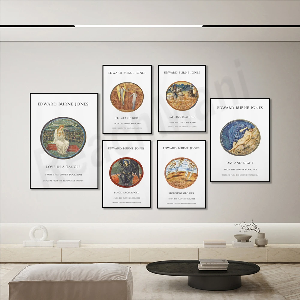 Victorian British culture, Edward Burne-Jones art, morning glory, flower of the gods, key to spring poster, classical painting,