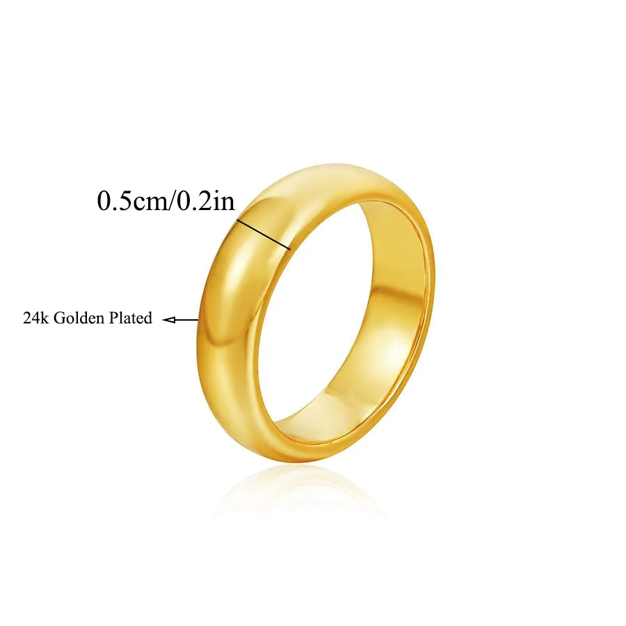خواتم كلاسيكية ناعمة بدون حجر للرجال والنساء ، مجوهرات عصرية مطلية بالذهب الخالص ، لا النيكل ، أسعار الجملة