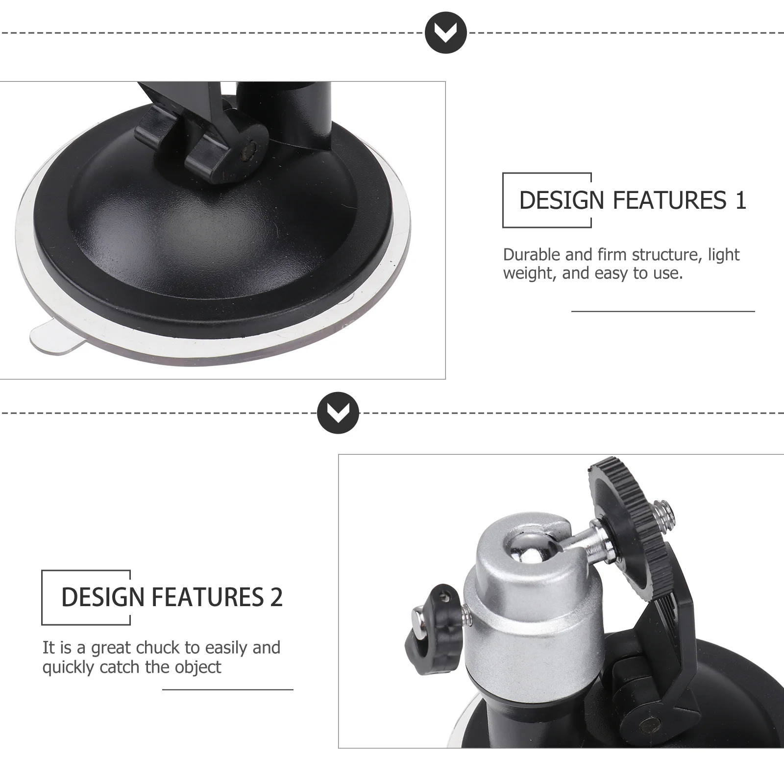 

Mini Camera Camcorder Car Dashboard Windshield Suction Cup Tripod Mount Holder Silver 360 Degree Rotatable Car Camera Bracket