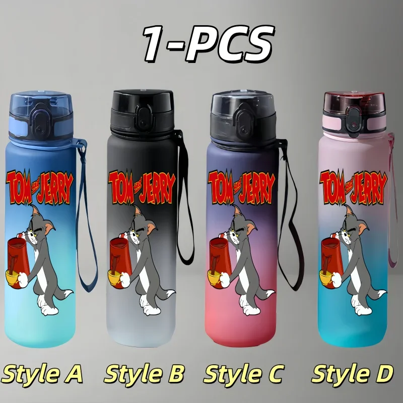 زجاجة مياه توم آند جيري مقاومة للتسرب في الهواء الطلق مع شخصيات كرتونية - زجاجة مياه رياضية ذات سعة كبيرة للأولاد والبنات #5