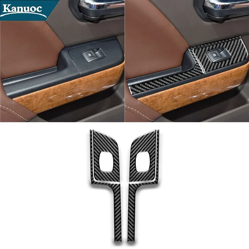 

Car Carbon Fiber Stickers For Chevrolet Silverado 1500/GMC Sierra 1500 2014-2018 Driver Rear Window Control Interior Accessories