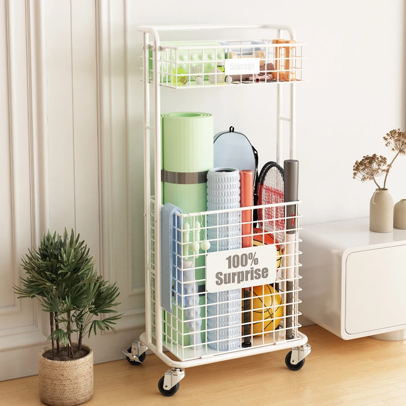 

‌Yoga Storage Rack, Large Capacity Sports Organizer, Moisture-Proof Dumbbell Box, Mobile Basketball Storage Basket