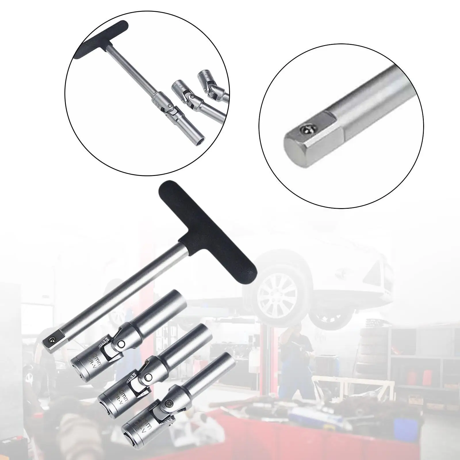 Portable Glow Plug Remover Kit with 8mm 10mm 12mm Sockets for Vehicle Heater Element Maintenance