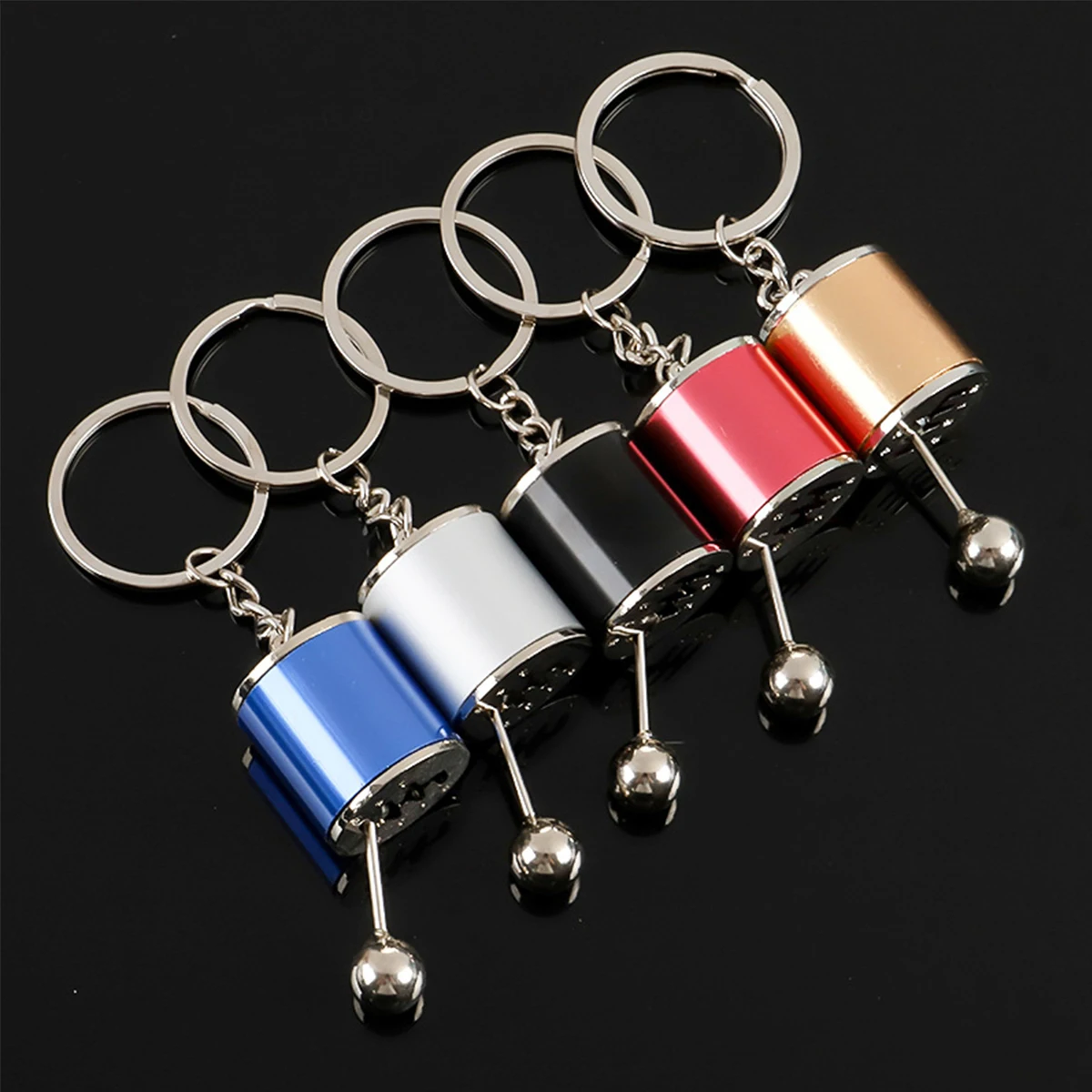 Creative Car 6 Speed Gearbox Gear Head Keychain Manual Transmission Lever Metal Key Ring Car Refitting Car Modification Gear Hea