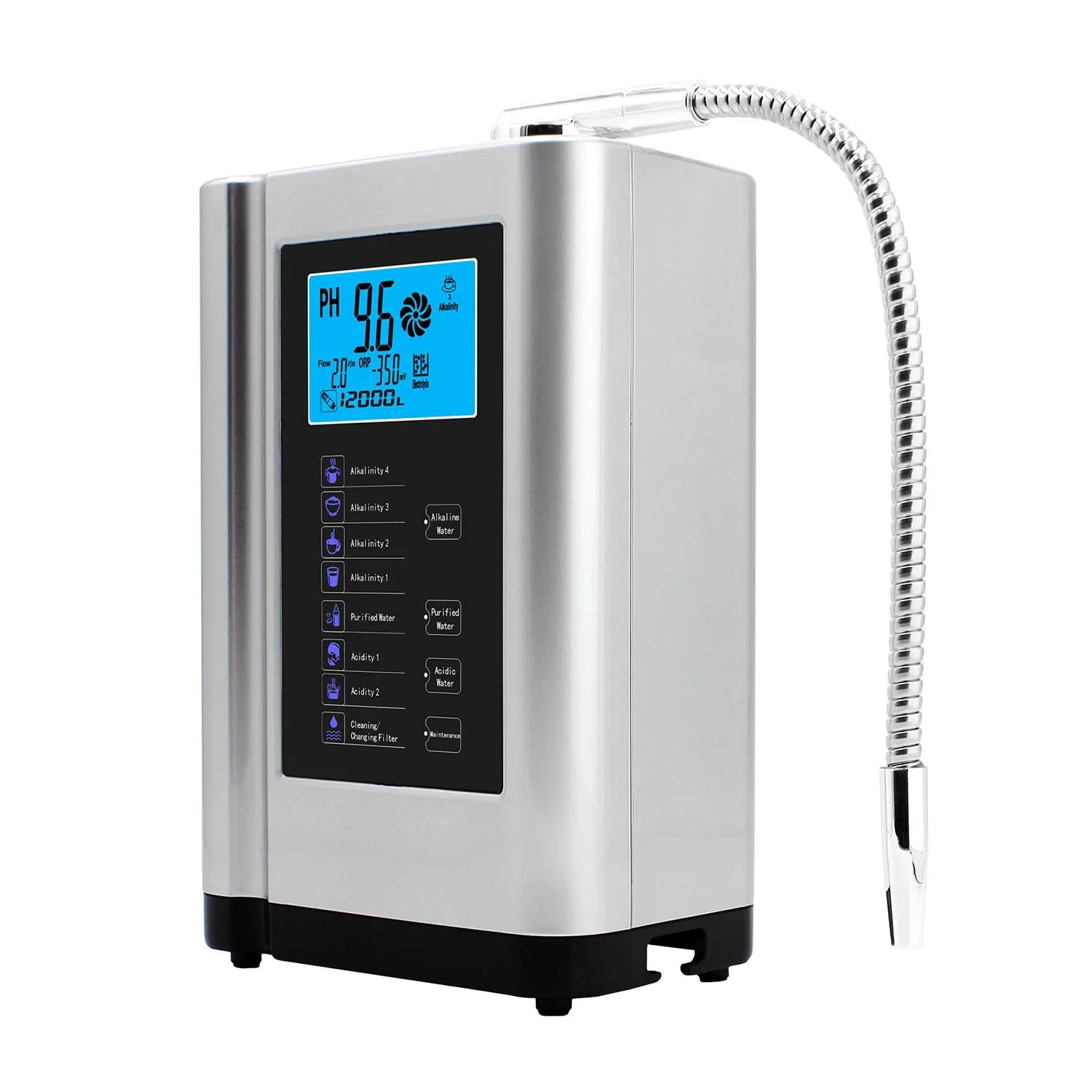 Water Ionizer Hydrogen Generator Machine Purifier 5 Plates Produces PH 3.5-10.5 Alkaline Acid Water Filter System for Home