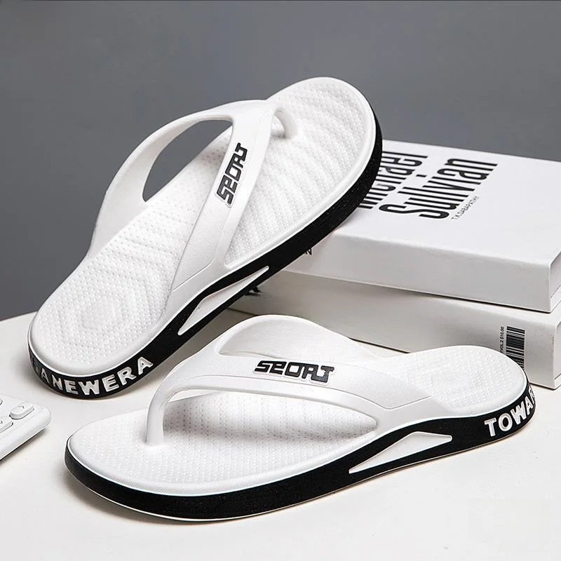 

Men's Summer 2024 Anti-Slip Outdoor Casual Indoor Water Shoes Comfortable PVC Material Fashionable Trendy Flip Flops