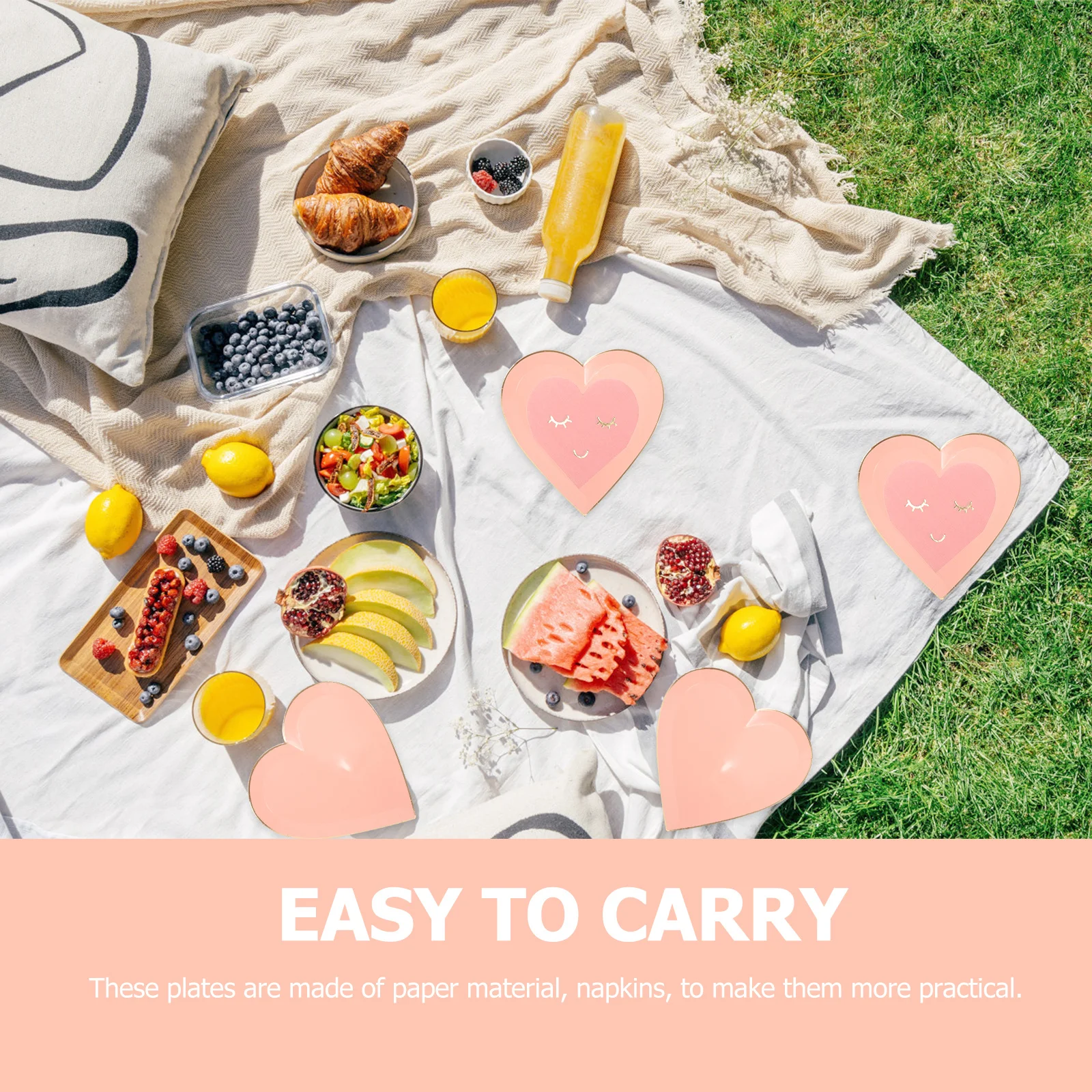 

1Set Heart Shaped Disposable Paper Plates Party Tissue Set Home Party Tableware Paper Dinner Plates Festive Birthday Supplies