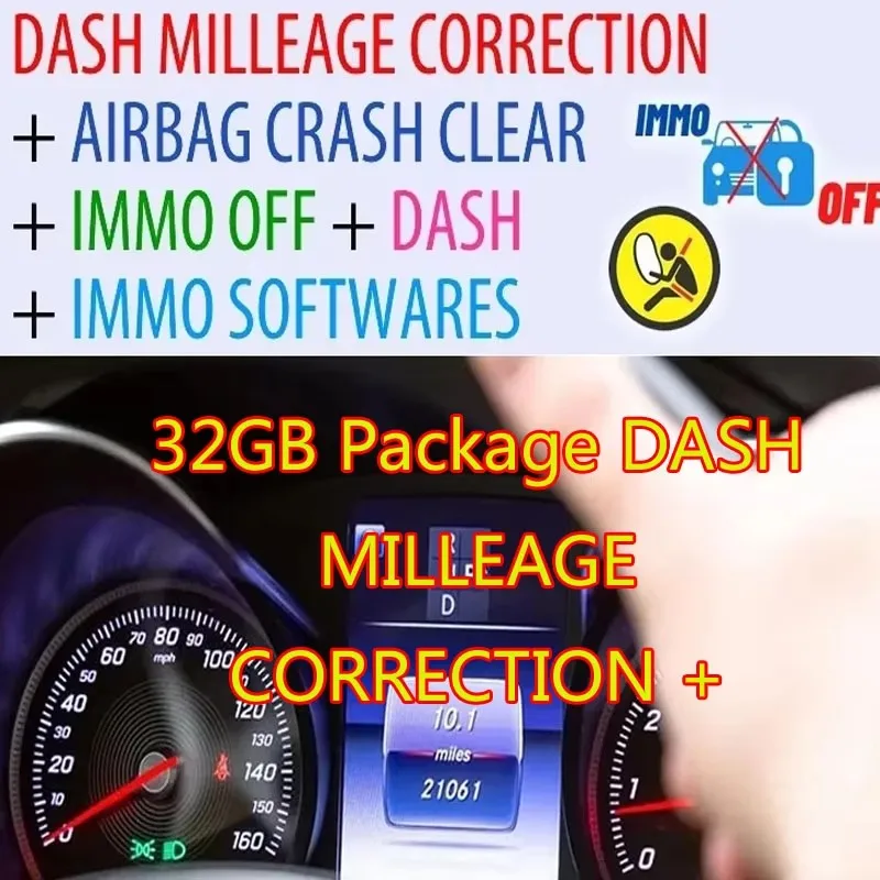

Newest 2025 32GB Package DASH MILLEAGE CORRECTION+AIRBAG CRASH CLEAR+IMMO OFF+ DASH +IMMO SOFTWARES Download installation video