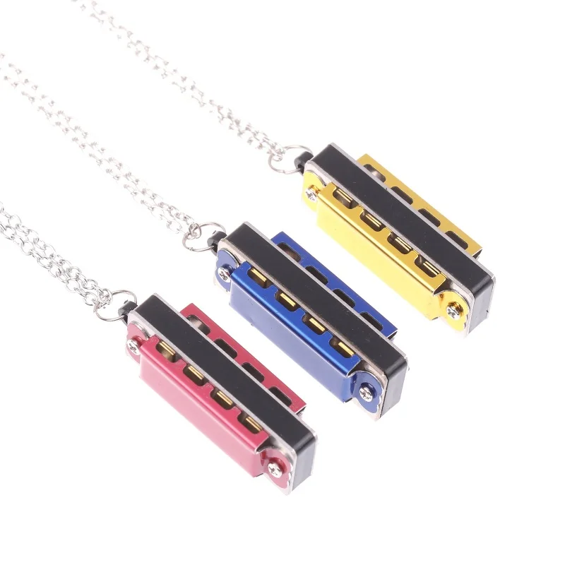 Harmonijka mini ze stopu, 4 otwory, 8 tonów, instrument muzyczny, zabawka dla dzieci, prezent dla uczniów szkół podstawowych.