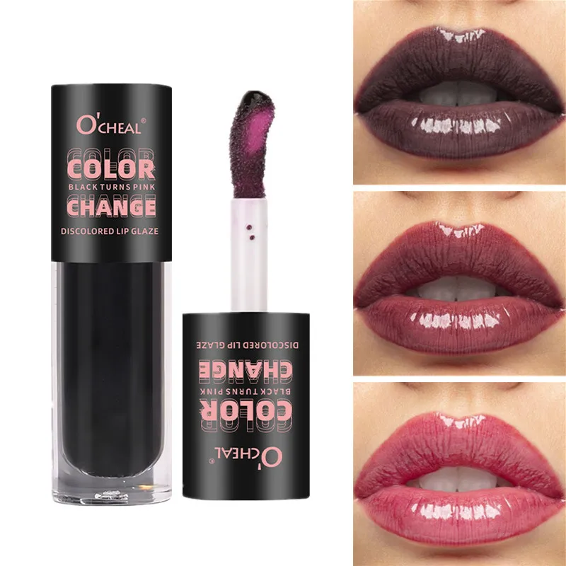 Brillo de labios cambiante cálido, hidratante de larga duración, protege los labios, aceite de labios fácil de colorear, pintalabios de estilo americano y europeo