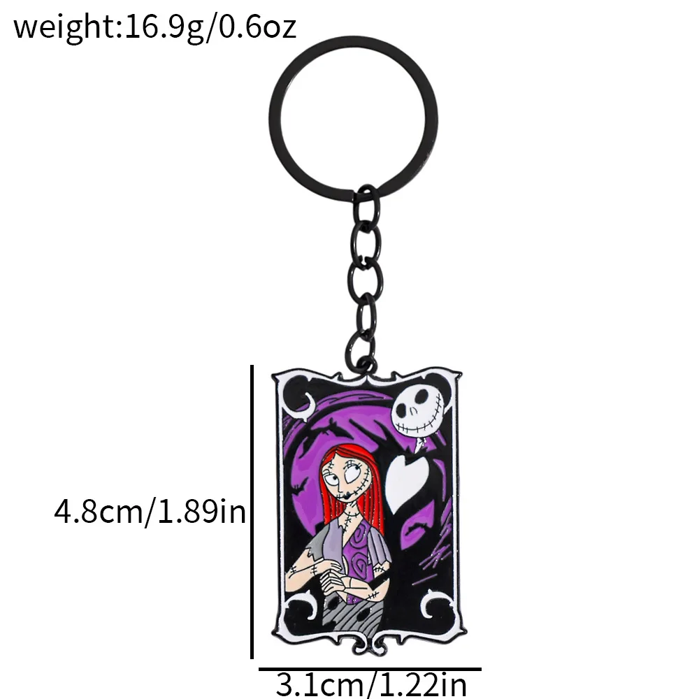 Anime Cartoon Nightmare Before Christmas Schlüsselanhänger Jack Skellington Charms Gothic Halloween Accessoires Geschenke – Detail 2