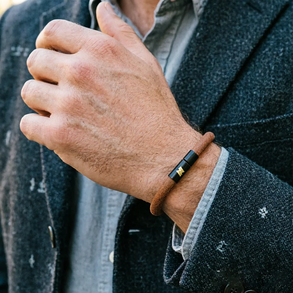 Premium Cowhide Rope Bracelet Men Detachable 2 Sizes Options Grade A Bangles Braslet Charm Business Homme Perfect Gift Jewelry