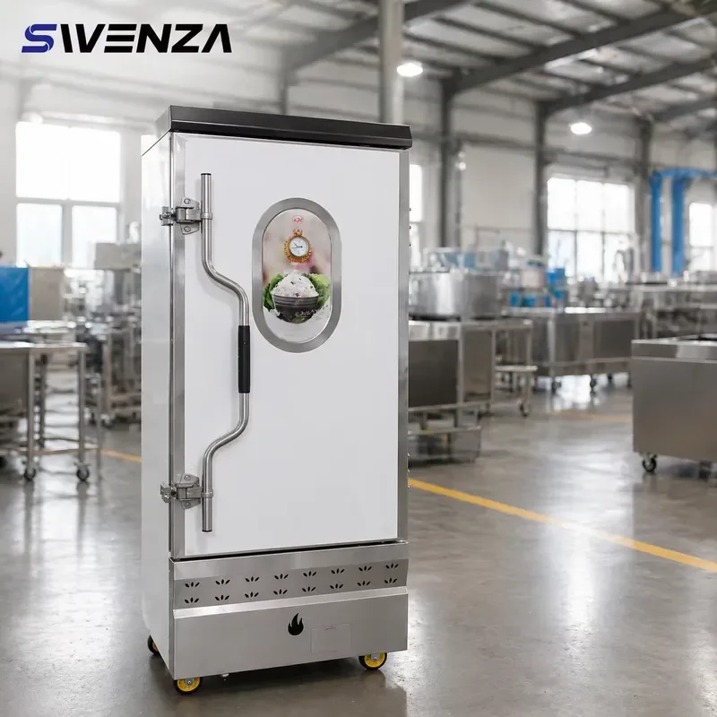 High Power LPG 12 Trays Rice Steamer Steam Cabinet for Kitchen Commercial Seafood Dim Sum Natural Steaming Oven Use